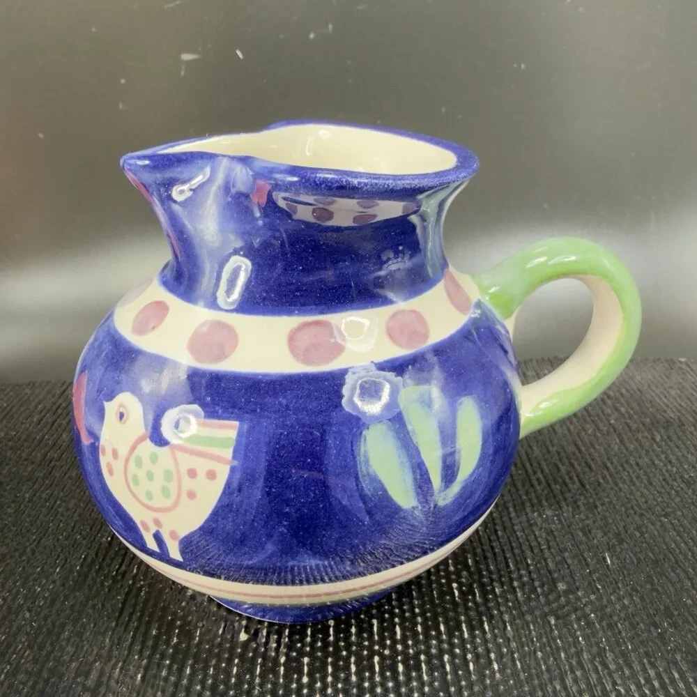 Mexican Pottery Necesito‎ Mexico Hand Made Creamer Sugar Bowl Set Chicken Bird
